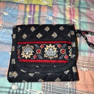 Vera Bradley Floral Patterned Classic Black Women's Tri-Fold Wallet